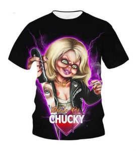 Estilos de hip hop Grande camiseta de mão! Homens Mulheres Roupos Imprimindo Hot 3D Visual Creative Personality Movie Horror Filme Chucky Sua camiseta camisa DX019