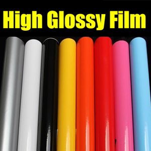 20/30/40/50*152 cm Black Glossy Vinyl Film Gloss Glossy Adesivo in pellicola per auto con bolla d'aria