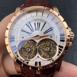 メンズメカニカルウォッチの贅沢な時計ロゲドビキングシリーズダブルトゥルービヨンジュネーブブランドリストウォッチ