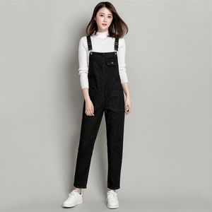 Spring Summer Women Black Denim Jumpsuit Casual Pocket Jeans Romper Female Plus Size 5XL 6XL Adjustable Strap Denim Overalls 210326