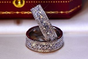 Luxury Womens Diamond Rings Fashion Iced Out Ring Jewelry High Quality Mens Full Diamond Eternity Ring
