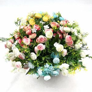 Wholesale plant arrangements resale online - Decorative Flowers Wreaths Artificial Rose Bouquet DIY Flower Arrangement Accessories Real Touch Wedding Decoration Home Table Decor Plant