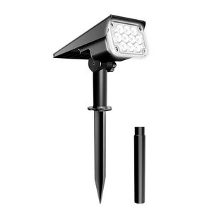 led coltiva la luce Faretto a LED per paesaggio solare Illuminazione per esterni Alimentato bianco brillante dal crepuscolo all'alba Giardino paesaggistico 2 in 1