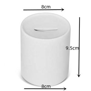 Sublimacja Ceramiczna Skarbonka Banku Dekoracji Monety Pot White Heat Transfer Money Box Desktop Ozdoby DIY Prezent