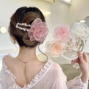 Temperament Flower Bead Flower Clip Clip Spin