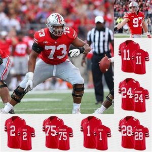 Uf CeoMit NCAA College Ohio State Buckeyes Camiseta de fútbol Harry Millre Thayer Munford Luke Wypler Master Teague III TreVeyon Henderson Haskell