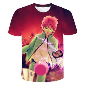 T-shirt da uomo The Disastrous Life Of Saiki K T-shirt da uomo Estate Casual Cartoon Bambini T-shirt stampate in 3D Moda Streetwear Donna Cl