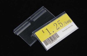 Clear Sign Holder 8cm for T-end Hook scanning capabilities advertising tags ticket card sign label wire shelf display hanger