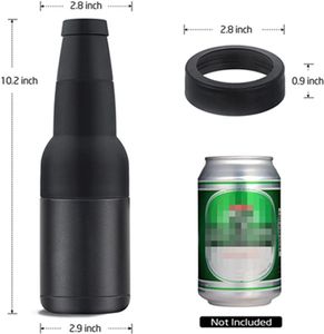 Beer Bottle Can Cooler Mugs Tumblers Vacuum Insulated Double Walled Stainless Steel Wine Bottles Cooler with Opener WLL1351