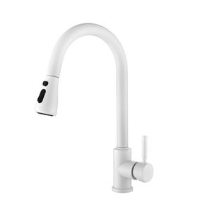 US STOCK Kitchen Faucet with Pull Out Spraye White a38299E