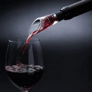 Cam Şarap Pourer toptan satış-1pcs Pourer Decantter Kırmızı Şarap Havalandırıcı Pourers Spout Dekanları Şaraplar Havalatör Bar Alet Pompası Taşınabilir Filtre Şarap Aksesuarları
