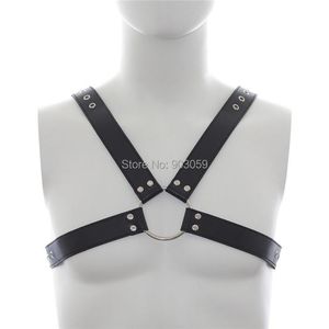 Belts Men Sexy Punk Faux Leathere Bustier Corset Sculpting Chest Belt Leather Suspenders Braces Pants