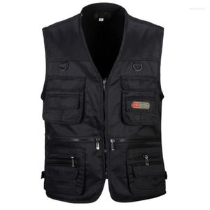 Men's Vests Vest Men Army Green Waistcoat Multi-pocket Travel Or Work Wear Sleeveless Jacket Plus Size Guin22