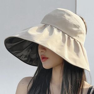 Wholesale uv visors for sale - Group buy Visors Summer Sun Hat Fastener Tape Beach Adjustable Big Hheads Qide brimmed UV Protection Packable Visor HatVisors