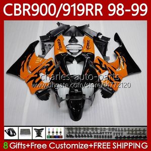 Кузов для Honda CBR 900 919 RR CC 98-99 лет Bodys 127no.51 CBR 919RR 900RR Оранжевый черный 900CC 919CC CBR919 CBR900 RR CBR919RR 98 99 CBR900RR 1998 1999