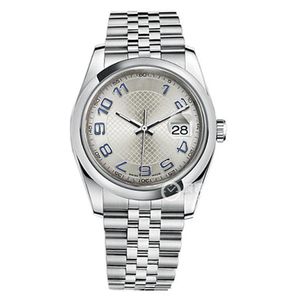 Wysokiej jakości azjatyckie zegarek 2813 Sports Automatyczne mechaniczne zegarki dla damskich 36 mm srebrne wybieranie mody Niebieski znacznik hour cyfrowy zegarek 116200-63600 składane zegarki