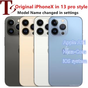 Apple Original iphone X in 13 pro style phone Unlocked with 13pro box&Camera appearance 3G RAM 64GB 256GB ROM smartphone with new battery