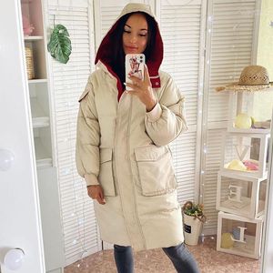 Women's Down Parkas Women Winter Long 2022 Casual Thicken Warm Hooded Coat Colorful Female Outwear Plus Size Luci22