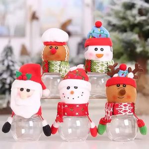 Plast godis burk jul tema små presentpåsar jul godisbox hantverk hemfest dekorationer grossist b0802