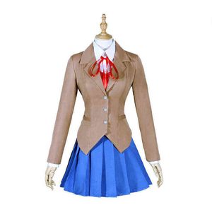 Game Doki Literature Club Monika Cosplay Sayori Yuri Natsuki Cosplay Costume School Uniform Girl Women Costumes H220726