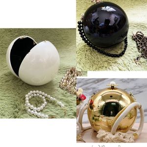 Classic Women Pearl Ball Box embream carteiras elegantes para a noite bolsa para celular bolsa de celular Bolsa de peito de peito de peito caixa de armazenamento