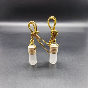 5ml Frosted round Tube Drawing Bottle Car hanging Perfume Golden String Color Lanyard Glass Bottle Pendant