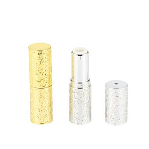 Verpackung leere Plastikflasche Neuankömmling unverwechselbare schöne Gold Silber runde Form Lippenstift Tube nachfüllbar kosmetische tragbare Verpackungsbehälter