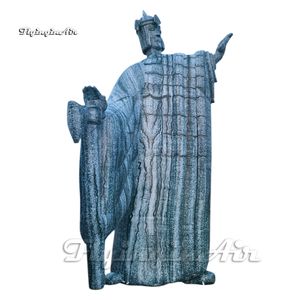 Dev Şişirilebilir Argonath Muazzam Heykel 5m Hava Blow Up Gondor Anıt Sütunları Konser Sahnesi Dekorasyonu için Balta ile