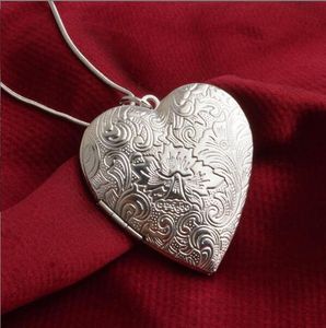 Locket Necklace Pendants Heart-Shaped Pendant Necklaces Women Jewelry Accessories Cute Photo Box Gold/Silver