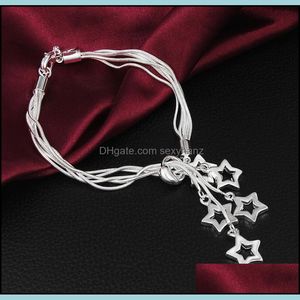 Braccialetti con ciondoli Gioielli Grado superiore Sier Offerta speciale Bracciale con polsino a catena stella di moda per donna Ragazza Uomo Consegna all'ingrosso di goccia della nave 2021 G