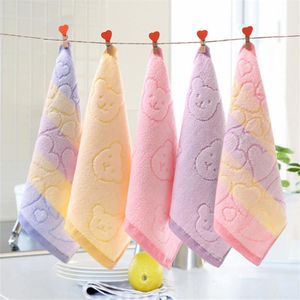 Laço amarra as crianças para crianças cartoon toalhas de algodão absorvente toalhas quadradas secando lenço de pano ad0429bow