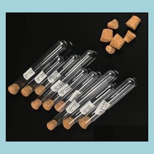 1000Pcs Plastic Test Tube With Cork Stopper Packaging Bottle 7Ml 10Ml 12Ml 15Ml 20Ml 25Ml 30Ml 50Ml Lab Supplie 20Cc Clear Cosmetic-Tube Dro