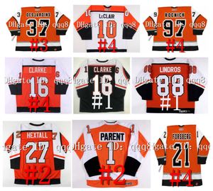 Ulotki w stylu retro Koszulka hokejowa JOHN LeCLAIR ERIC DESJARDINS PELLE LINDBERGH RICK TOCCHET Bobby Clarke PETER FORSBERG Eric Lindros JEREMY ROENICK