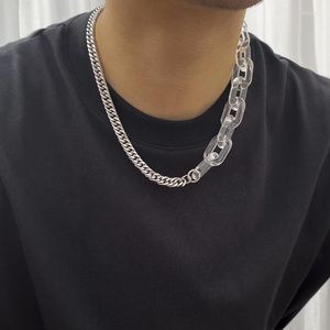 Chokers Hip Hop Dicke Kette Transparente Acryl Halskette Männer Edelstahl Spleißen Ketten Chunky Halsketten 2022 ModeschmuckChokers Si