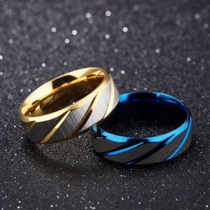 Fashion Gold Wave Pattern Wedding Infinity Ring Steel Couple Rings Men and Women Engagement Jewelry Gifts 220719