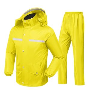 Moda Sport Giallo Impermeabile Uomo Impermeabile Tuta impermeabile Moto Giacca antipioggia Poncho M-XXL Cappotto antipioggia Pioggia universale 60yy155 201016