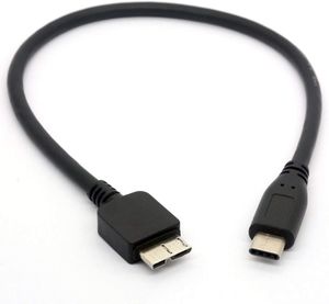 USB 3.1 Type C to Micro B Cable for WD My Passport HDD Hard Disk (30 cm)