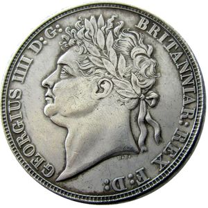 UF (05) GRAN BRETAGNA 1821 Mestiere Giorgio IV una corona Placcato argento Lettera Bordo Copia moneta Coinmetal muore produzione