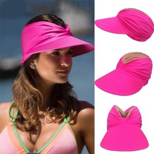 Kobiety szeroki czapkę Brim Summer Outdoor Otwarcie Kobieta Ochrona przeciwsłoneczna Visor Hat Travel Travel Hollow Cap 220627