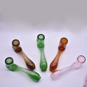 Partihandel Mini Labs Glass Sherlock Pipe Rökning Färgglad tjockt tobaksrör