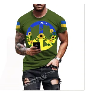 2022 Verão Ucrânia Estilo Flor T Camisetas Homens Mulheres Manga curta T-shirt Impresso