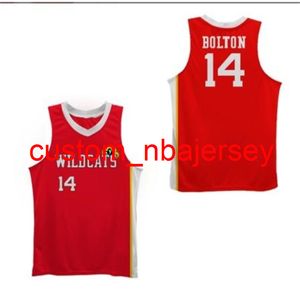 Wildcats vintage personalizzato Troy Bolton #14 Versione rara del film Basketball Jersey size S-4xl o personalizzato qualsiasi nome o numero di numeri