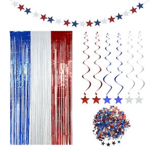 Party Decoration American Independence Day Star Banner Hanging Swirl Bunting Garland United States 4Th Of July Home SupplyParty