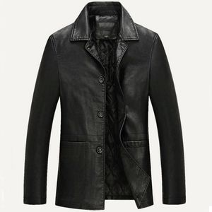 Мужская кожаная куртка из мягкой искусственной кожи, деловое повседневное пальто, мужское пальто Jaqueta Masculinas Inverno Couro, большой размер XXXL 4XL 220727