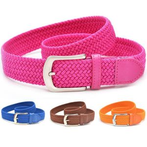 Belts 2022 9 Colors 3.5cm Wide Men Women Canvas Pin Buckle Casual Elastic Waistband Braided Belt Ceinture Femme Luxe BT002