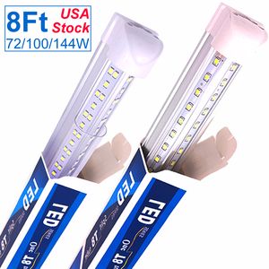 Tubo de luzes de LED de LED comutáveis, LEDs de loja Luzes 8FT High Bay Retrofit Kit T8 Fluorescente Integrado Montagem de Superfície Integrada, Utilidade de Suspensão Sobrecarga Oêmulo