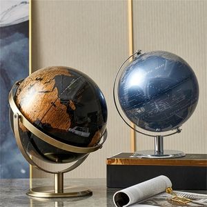 World Globe Figurines för inredning Geografi Kids EON Office Dekor Tillbehör Hem Födelsedaggåvor 220329