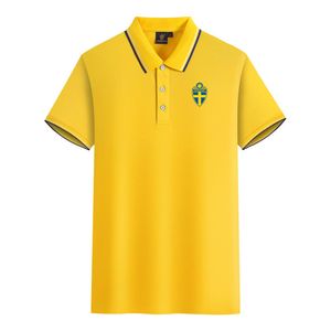 Швеция, мужские и женские поло из мерсеризованного хлопка с короткими рукавами и лацканами, дышащая спортивная футболка с логотипом, можно настроить