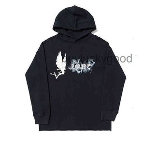 vlones hoodie 21ss fashion devil angel smoke big V men and women lovers Pure Cotton Hooded loose trend sweater