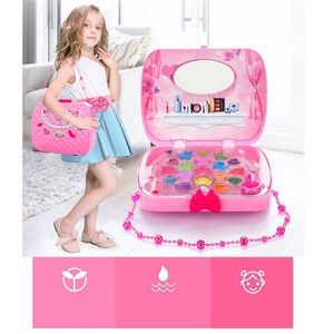 Baby Girls Make Up Set Toys Fingend Play Play Cosmetic Bag Beauty Hair Salon Toy Makeup Kit Kit Frete Play Toys 220725